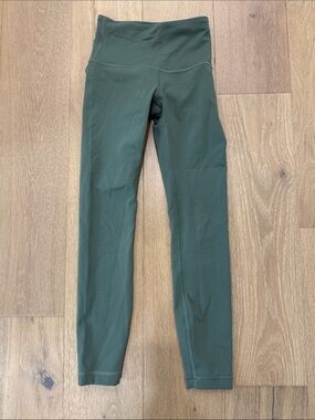 Lululemon High Waist Ribbed Leggings —  Green